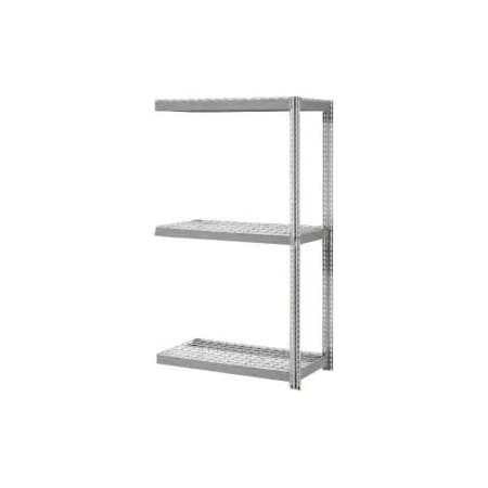Global Equipment Expandable Add-On Rack 60x48x84 3 Level Wire Deck 1000 lb. Cap Per Level GRY 716448